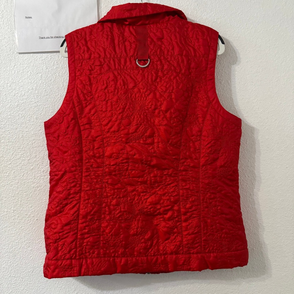 Christoper & Banks Quilted Vest Womens L Red Sleeveless‎ Christmas Holiday - Picture 3 of 5